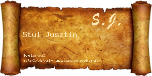 Stul Jusztin névjegykártya